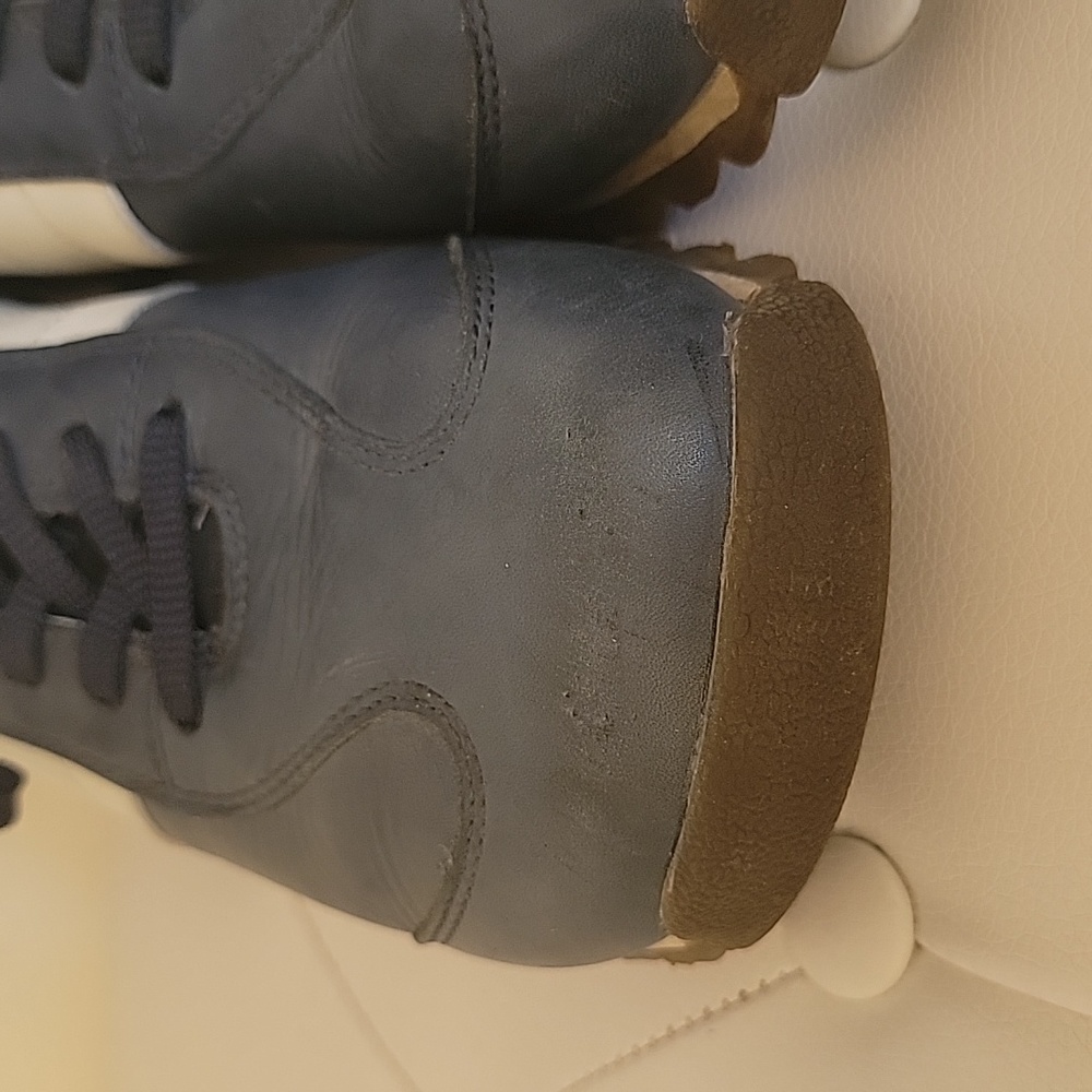 Vintage GBX Navy men's leather lace-up high top sneakers Size 11M - Picture 5 of 16